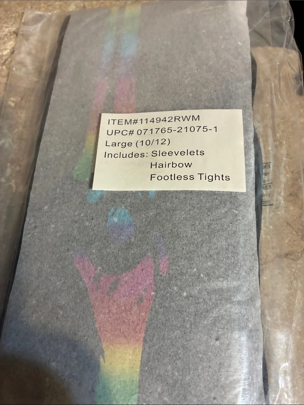 Halloween Rainbow Foil Skeleton Size Large 10-12 Costume -